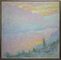 Captured By A Morning Blaze – Impressionist landscape painting, oil on canvas