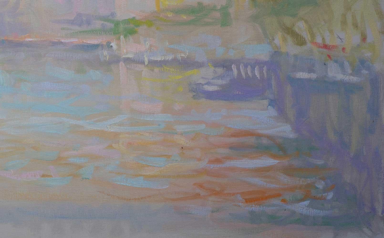 Spring Color – Impressionist landscape painting, oil on canvas, plein air For Sale 2