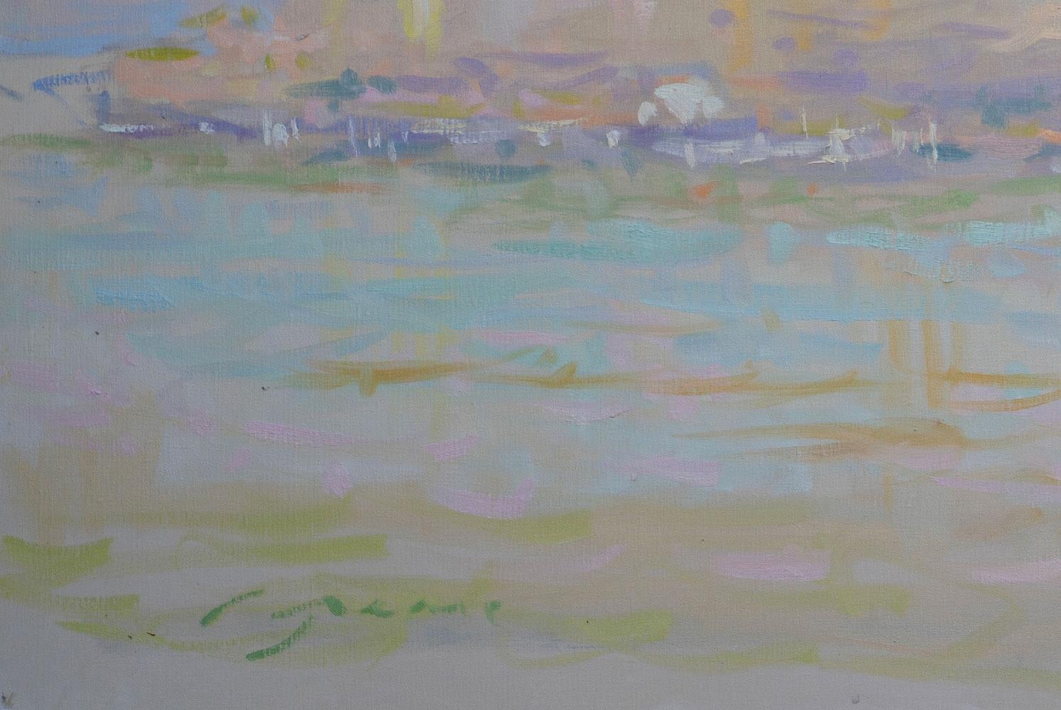 Spring Color – Impressionist landscape painting, oil on canvas, plein air For Sale 3