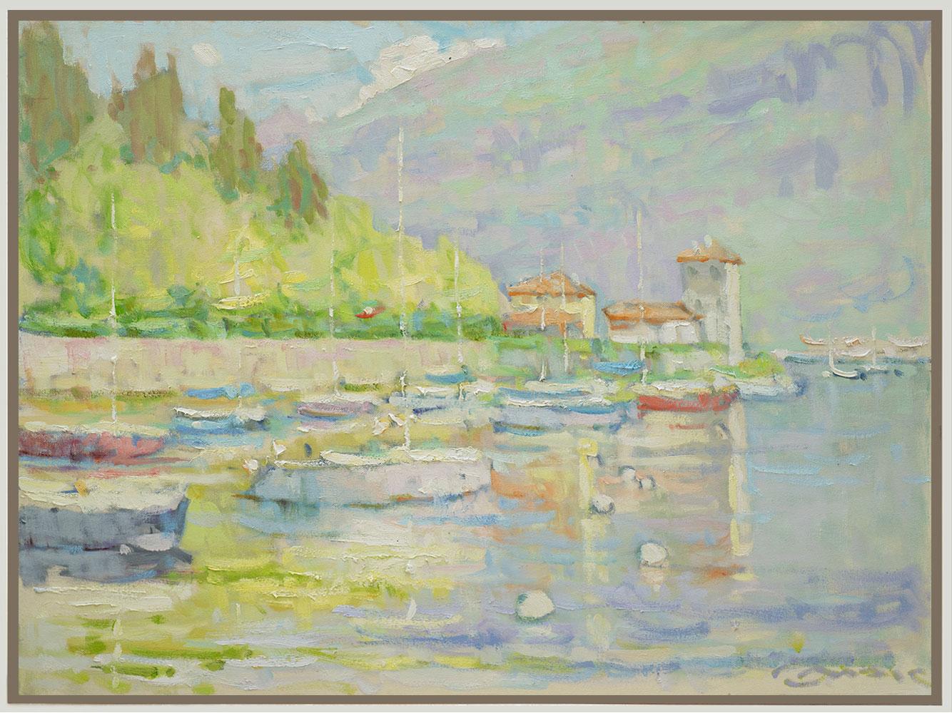 Jerry Fresia Landscape Painting - "The Other Side" – Impressionist landscape painting, oil on canvas, plein air