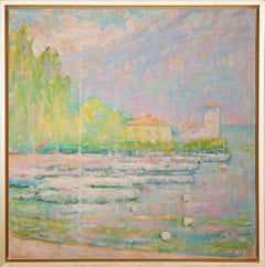 "Warms And Cools Kissing" – Impressionist landscape painting, oil on canvas