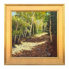 "Mountain Road" Contemporary Realistic Colorado Aspen Tree Landscape Painting