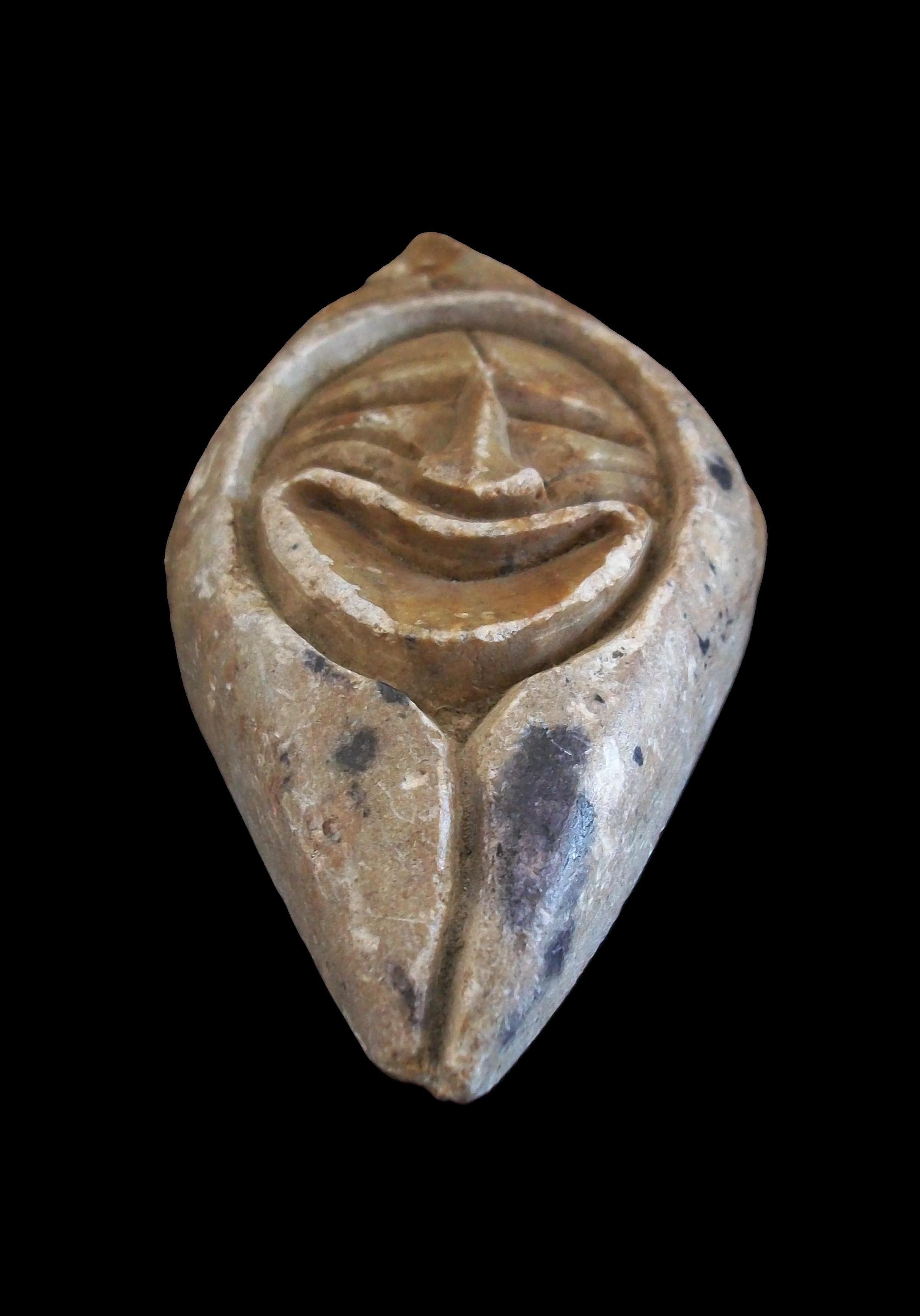 Hand-Carved JERRY HENRY - Iroquois Turtle/False Face Soapstone Carving - Canada - Circa 1970 For Sale
