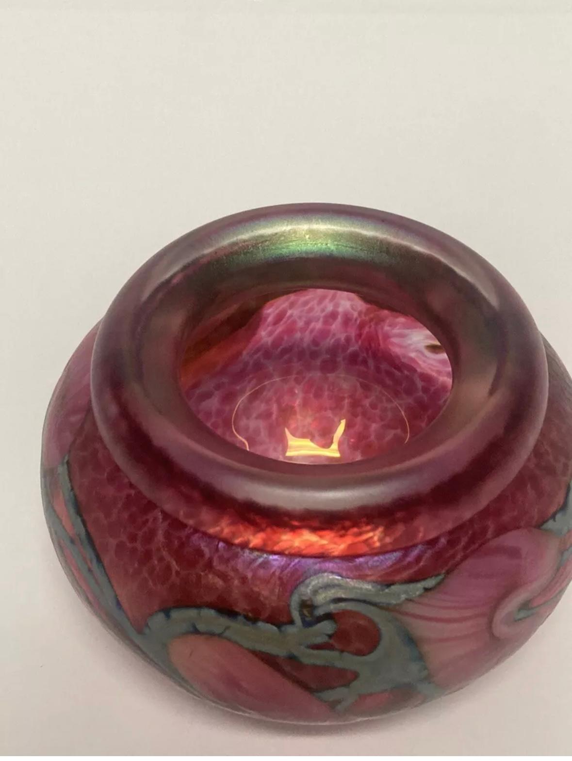 “Jerry Herr for Lotton Pink Heart Art glass” 1