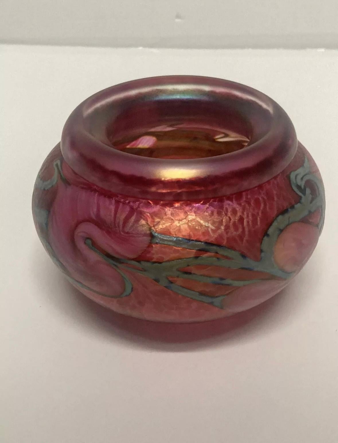 “Jerry Herr for Lotton Pink Heart Art glass” 2