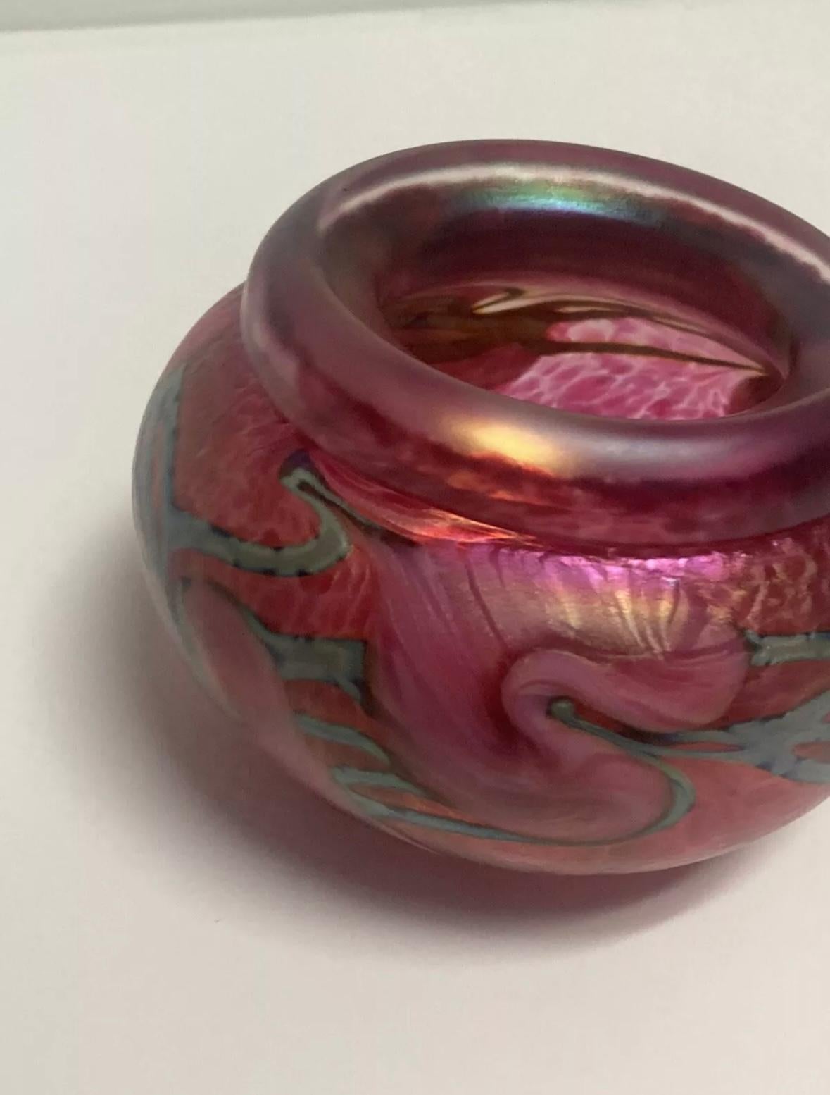 “Jerry Herr for Lotton Pink Heart Art glass” 3