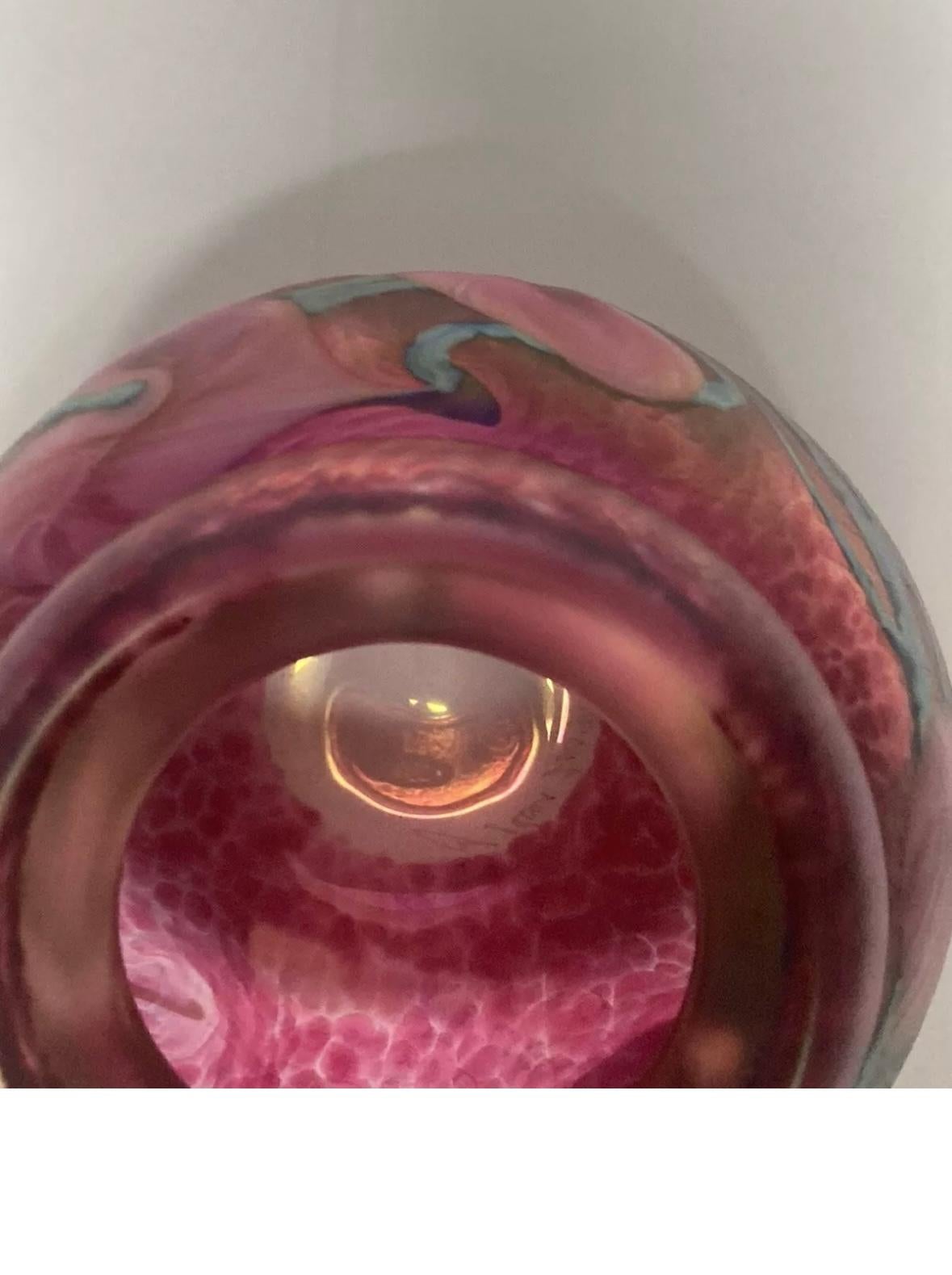 “Jerry Herr for Lotton Pink Heart Art glass” 5