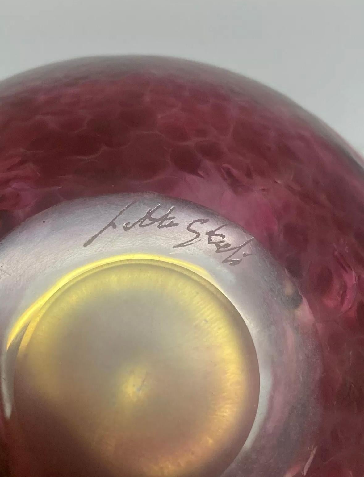 “Jerry Herr for Lotton Pink Heart Art glass” 7