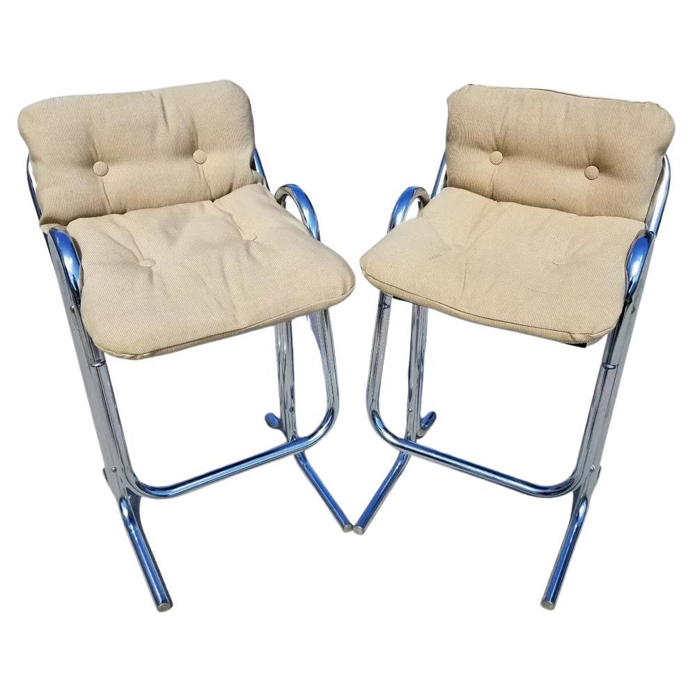 JERRY JOHNSON ARCADIA Chrome Bar Stools