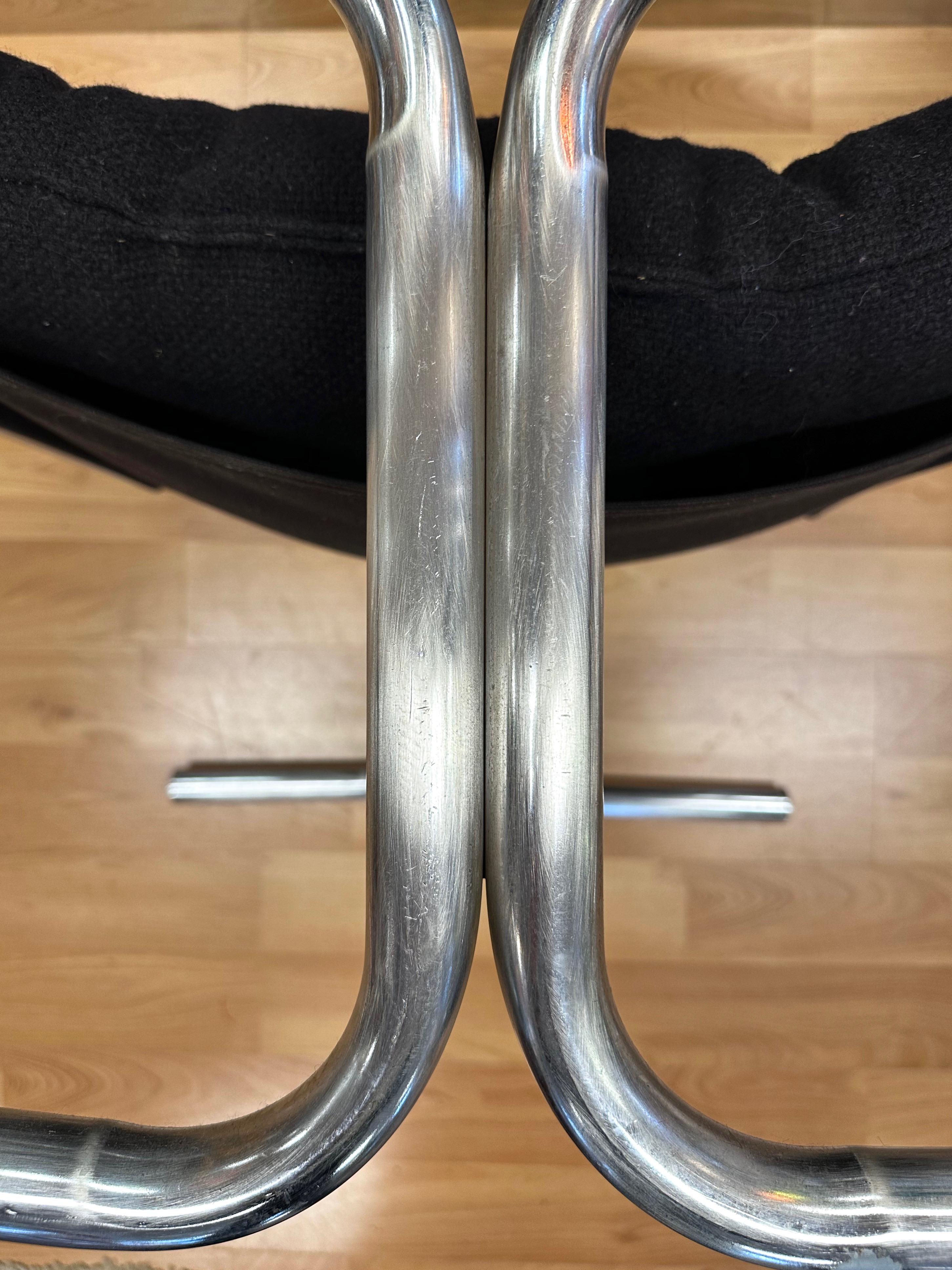 Jerry Johnson Arcadia Tubular Chrome Lounge Chair and Footstool Set, 1972 11