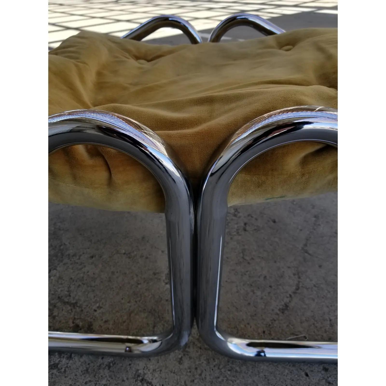 American Jerry Johnson Chrome Lounge Chair and Ottoman