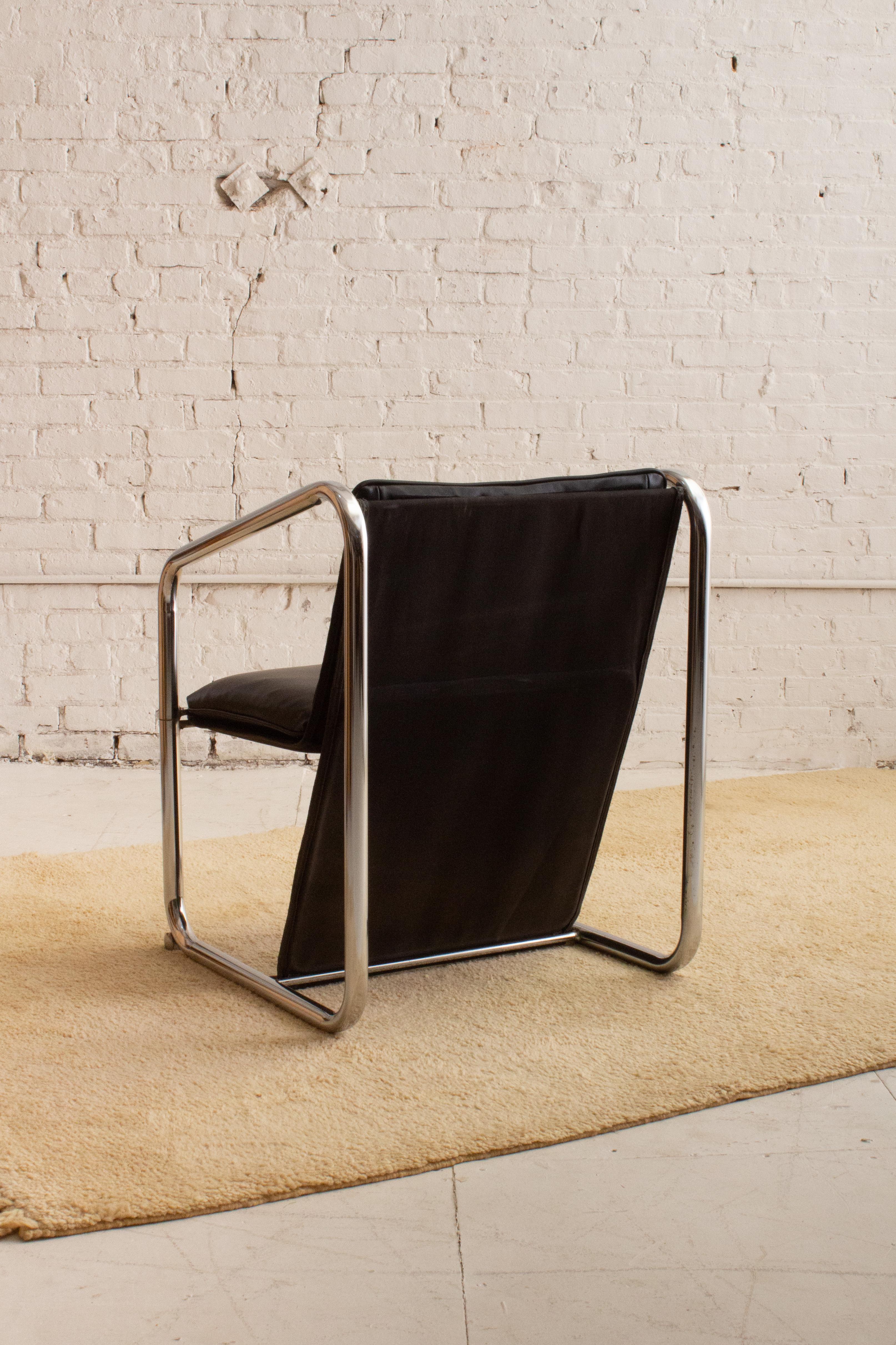 Jerry Johnson Chrome Sling Chair For Sale 8