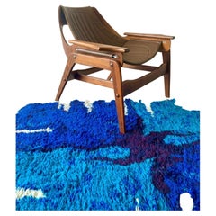 Jerry Johnson Mid-Century Modern Leather Sling Lounge Chair, MCM