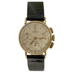 Jerry Lewis Owned and Worn Lemania 1950s Gold Chronograph Wrist Watch