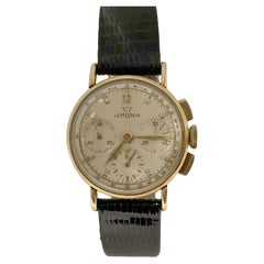 Jerry Lewis Owned and Worn Lemania Montre-bracelet chronographe en or des années 1950 avec montre-bracelet