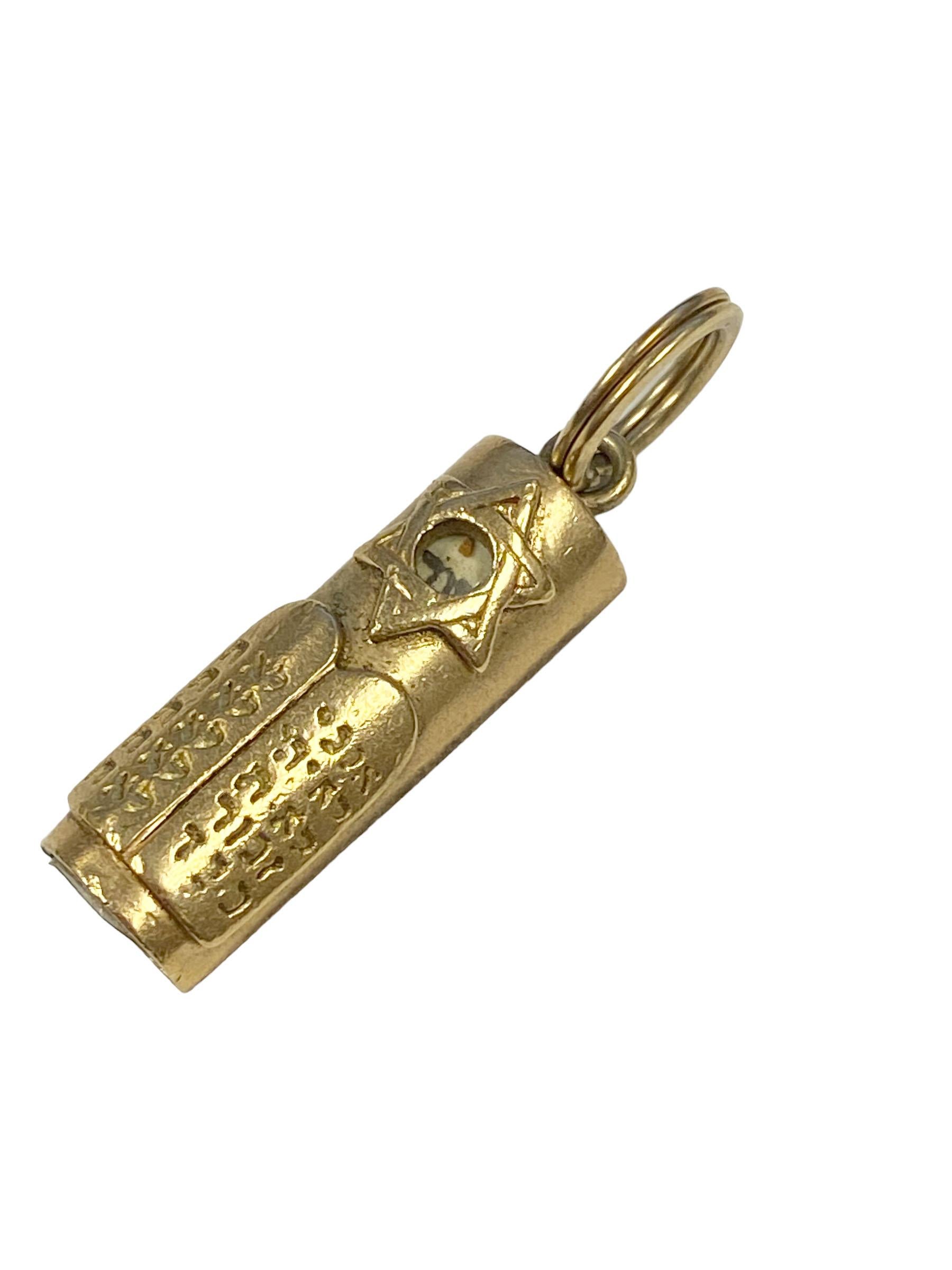 Jerry Lewis Owned and Worn Yellow Gold Mezuzah and Star of David 1