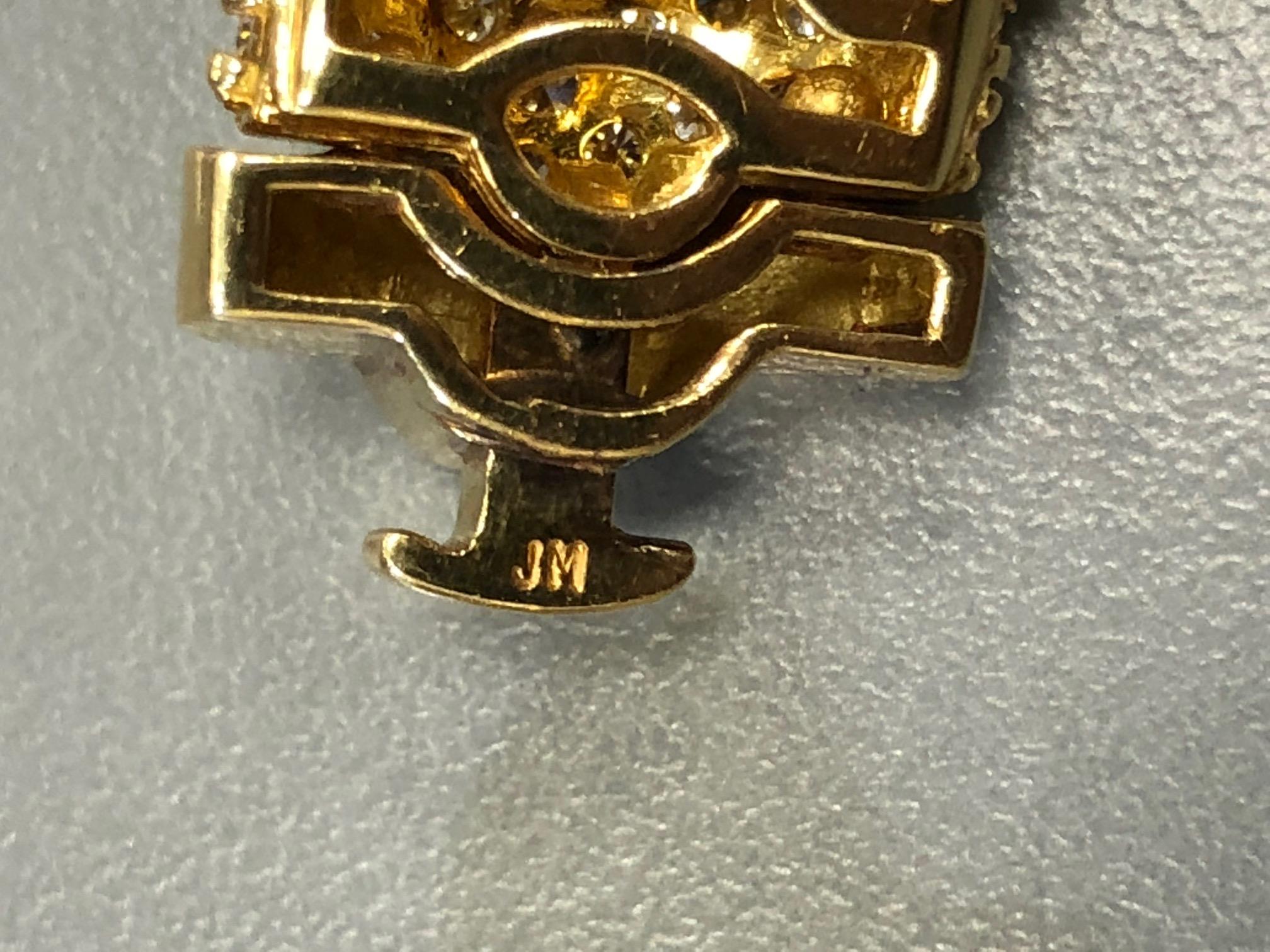 Modern Jerry Madison 18 Karat Gold and Diamond Geometric Collar Necklace