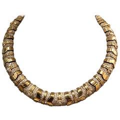 Jerry Madison 18 Karat Gold and Diamond Geometric Collar Necklace