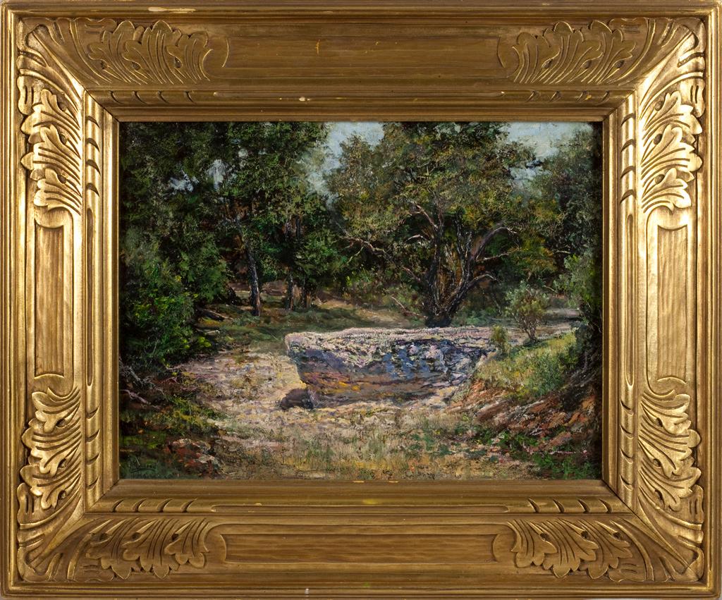 Rock Ledge, Spring Creek, Center Point, Texas - Painting di Jerry Malzahn