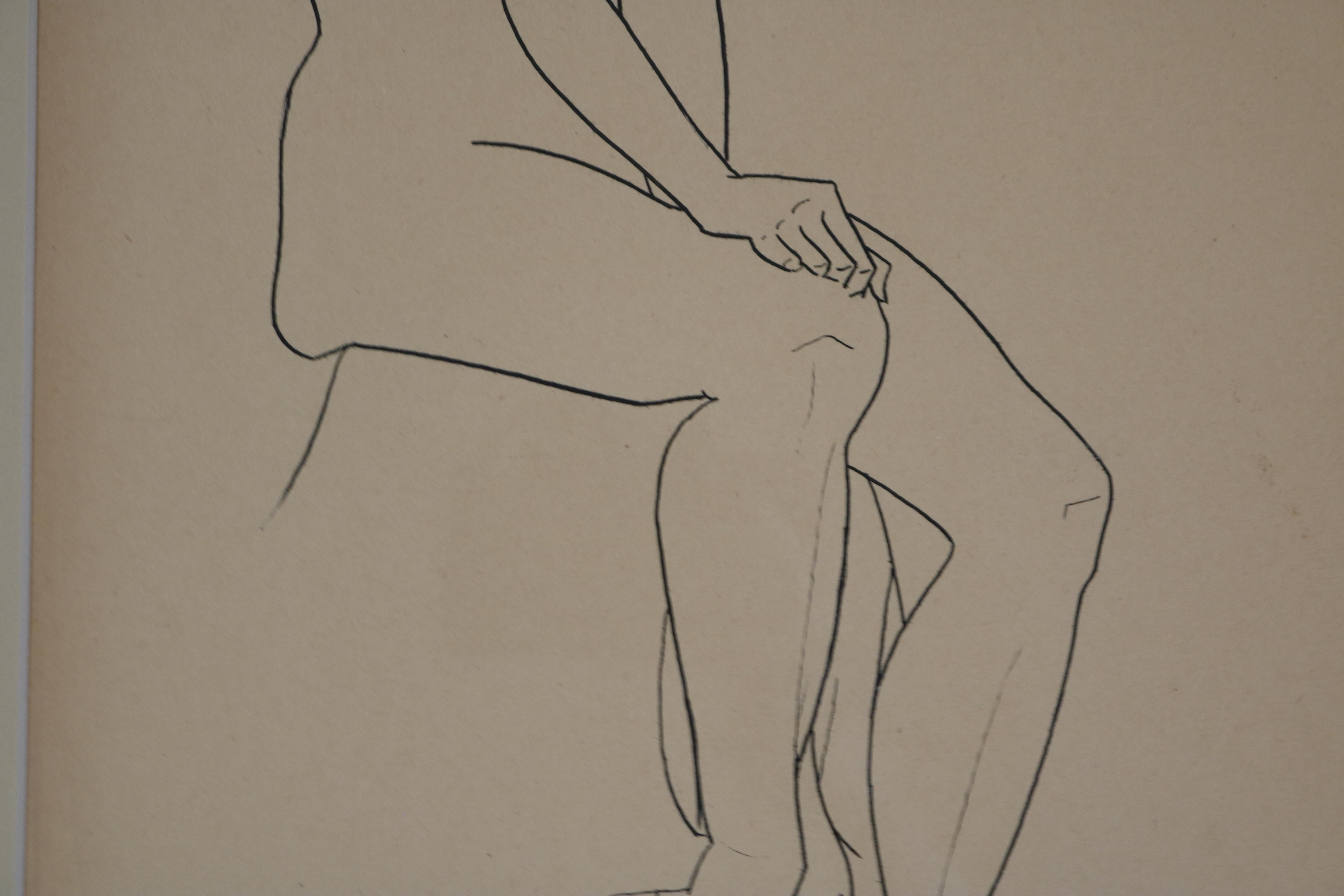 Mid-Century Modern Jerry O'Day Nude Drawing #1 For Sale