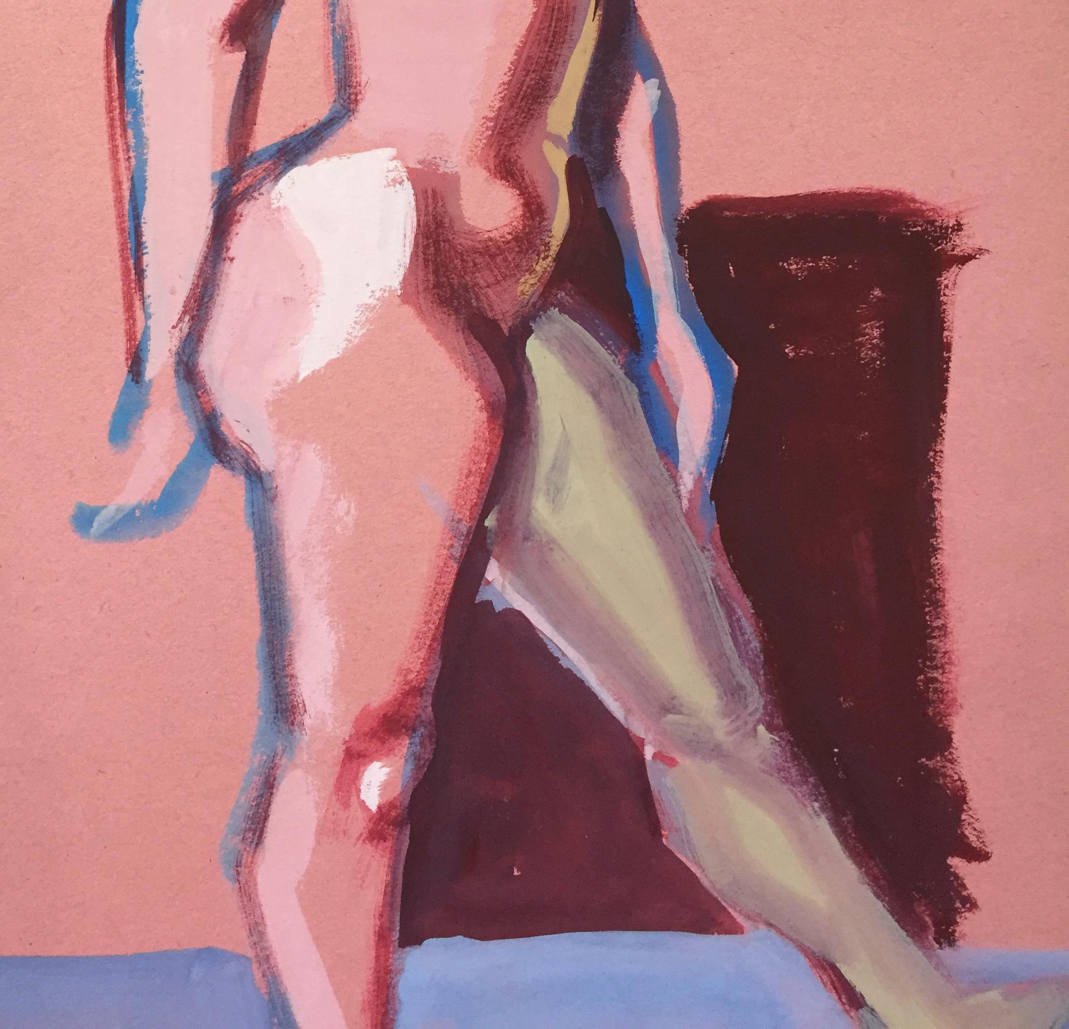 From the estate of Jerry Opper & Ruth Friedman Opper 
Pink Lady 
c. 1950's 
Gouache on Paper 
15