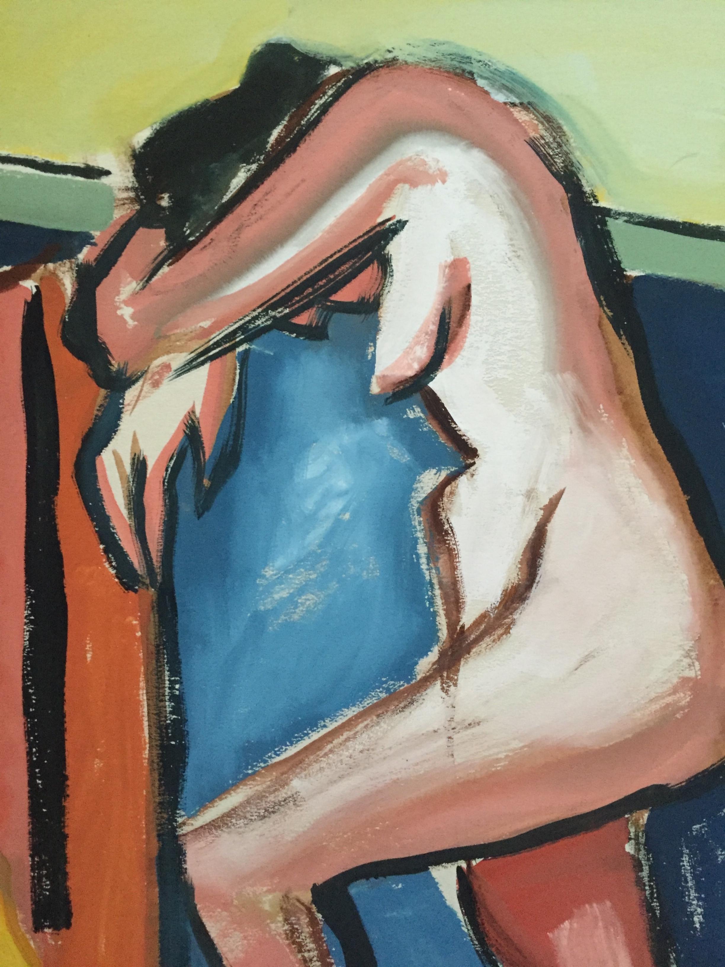 Mid Century Gouache Modern Painting Diebenkorn, James Weeks For Sale 1