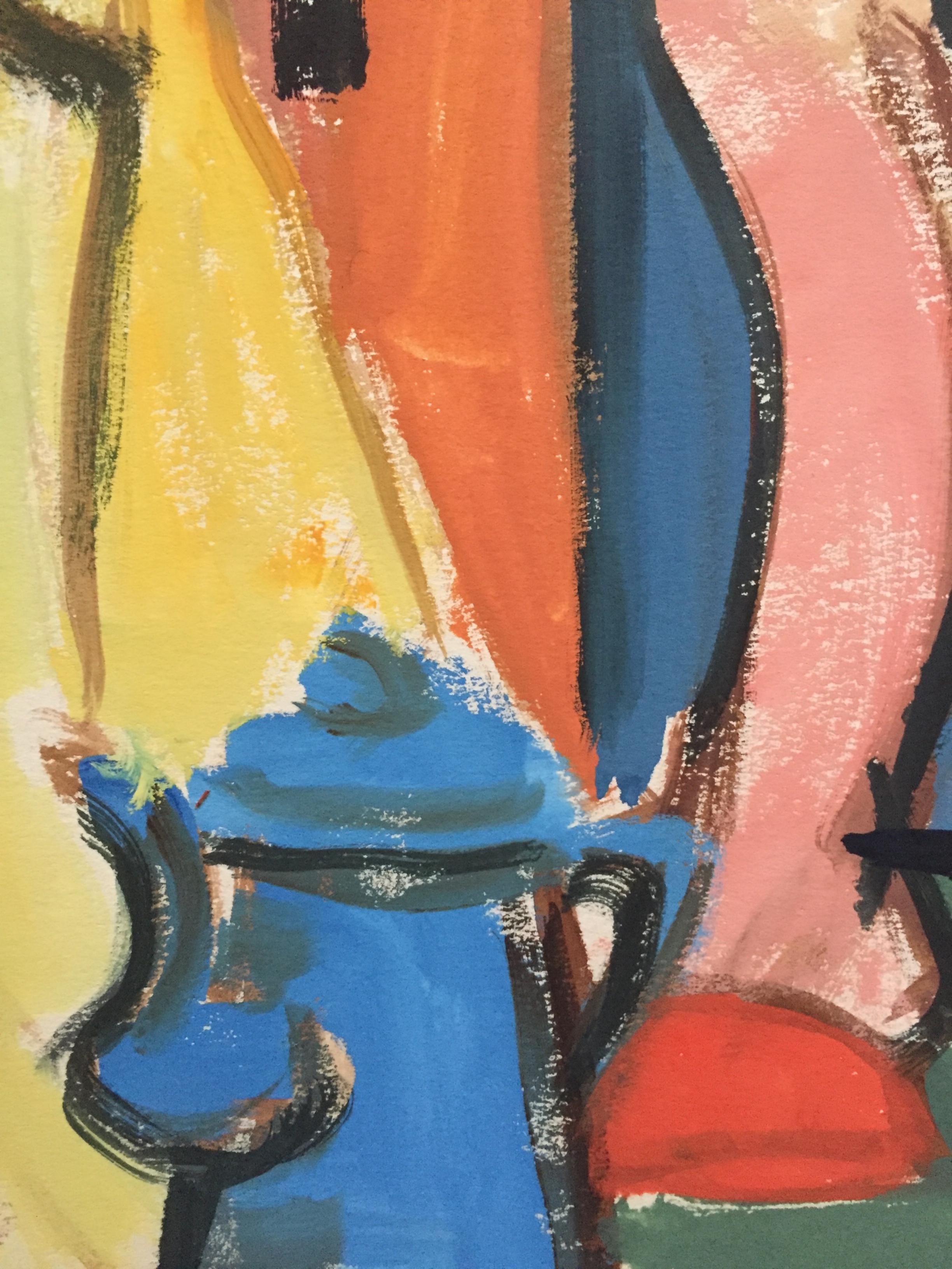 Mid Century Gouache Modern Painting Diebenkorn, James Weeks For Sale 2