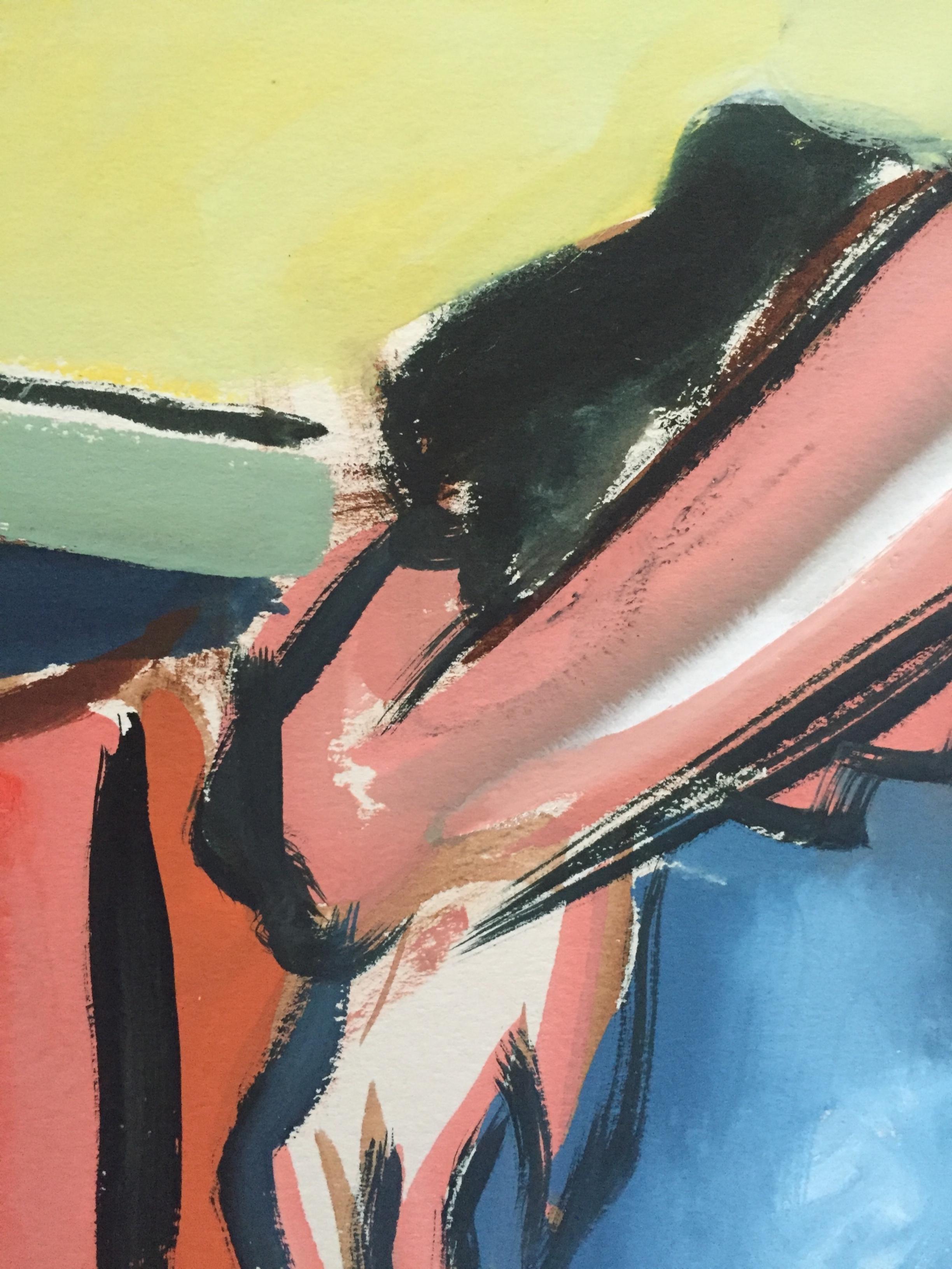 Mid Century Gouache Modern Painting Diebenkorn, James Weeks For Sale 4