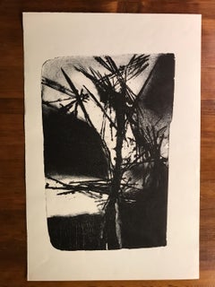 Bay Area Abstract Stone Lithograph on Paper, 1950s, Unframed, 12.5x19 Inches