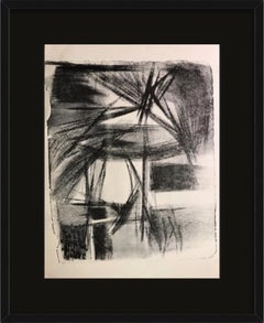 C.1950s Litografía abstracta de mediados de siglo