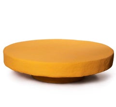 Jerry Round Coffee Table – Indoor-Outdoor Yellow Concrete by Mary-Lynn & Carlo