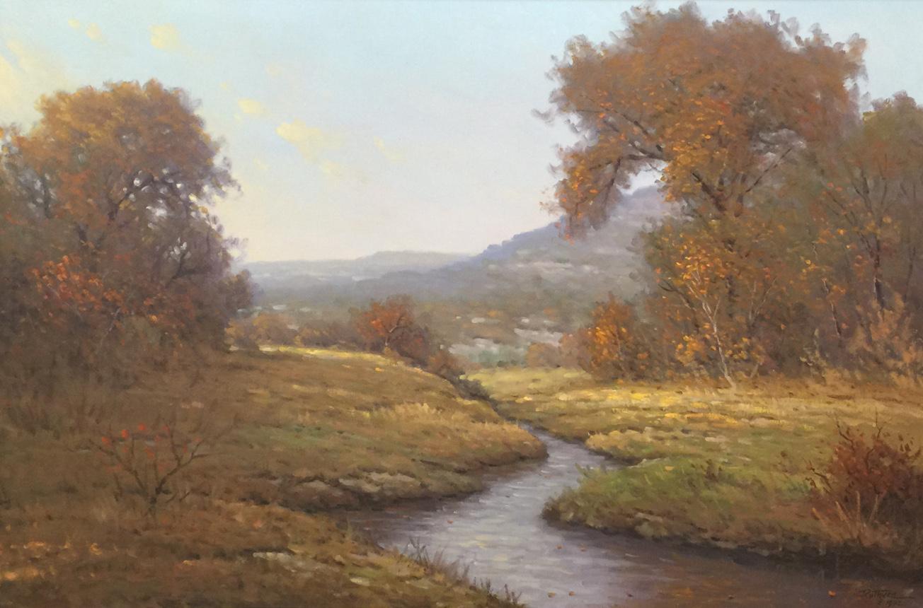 Jerry Ruthven Landscape Painting -  "Texas Hill Country Creek"  A Gentle Softness is apparent in this lovely piece