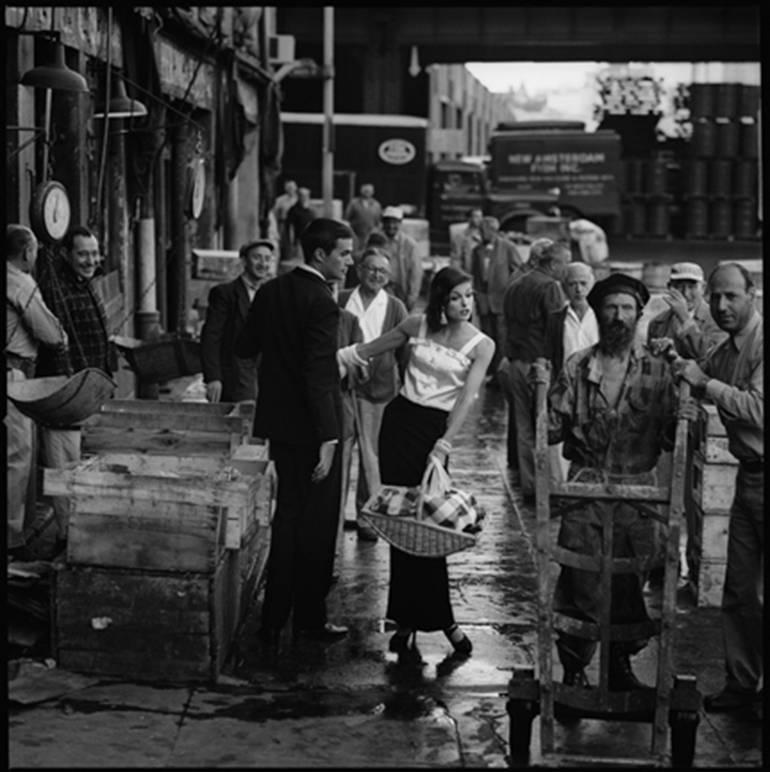 Jerry Schatzberg Black and White Photograph - Anne St. Marie, Fulton Fish Market