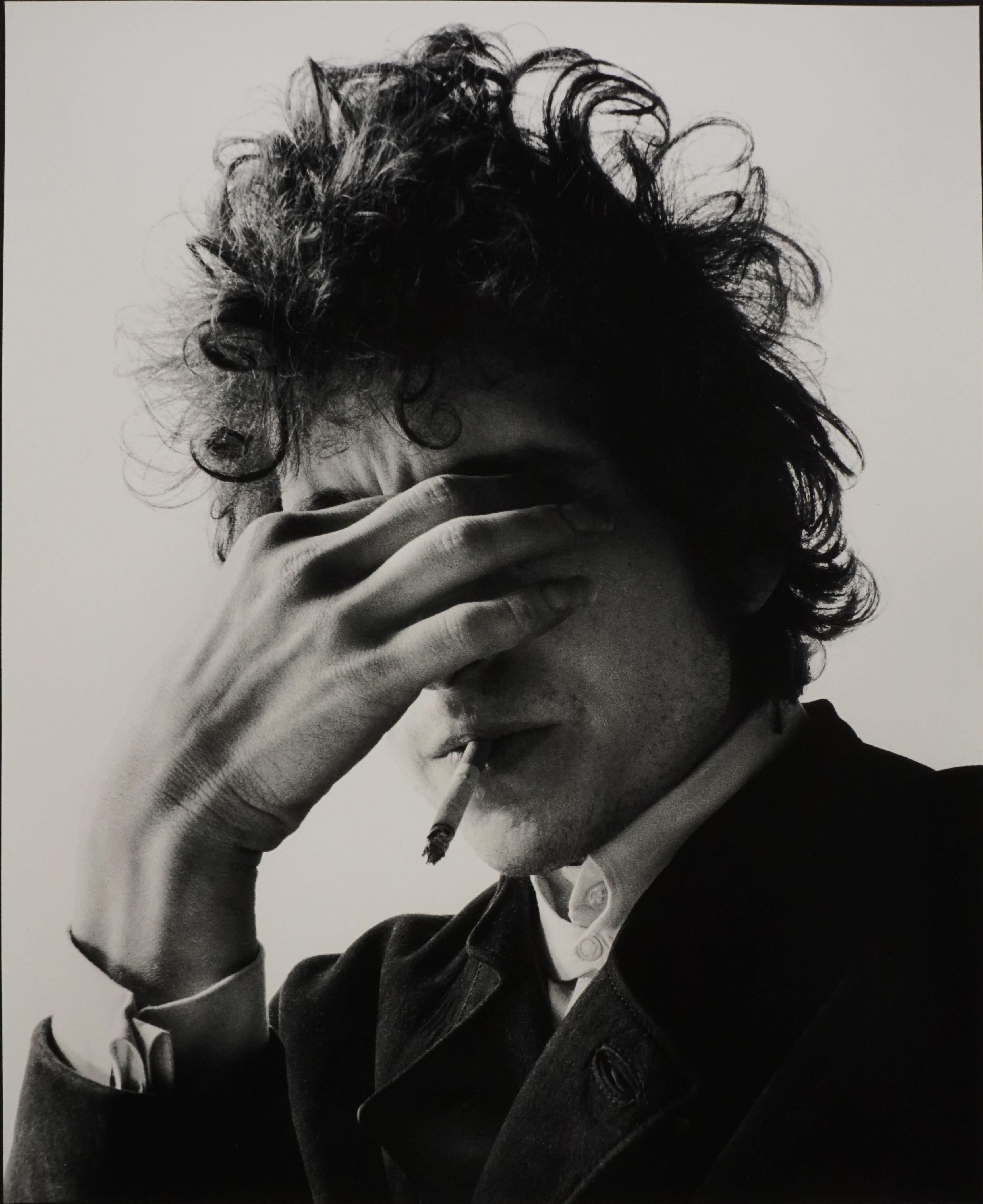 Jerry Schatzberg Black and White Photograph - Bob Dylan, Smoke, New York, 1965