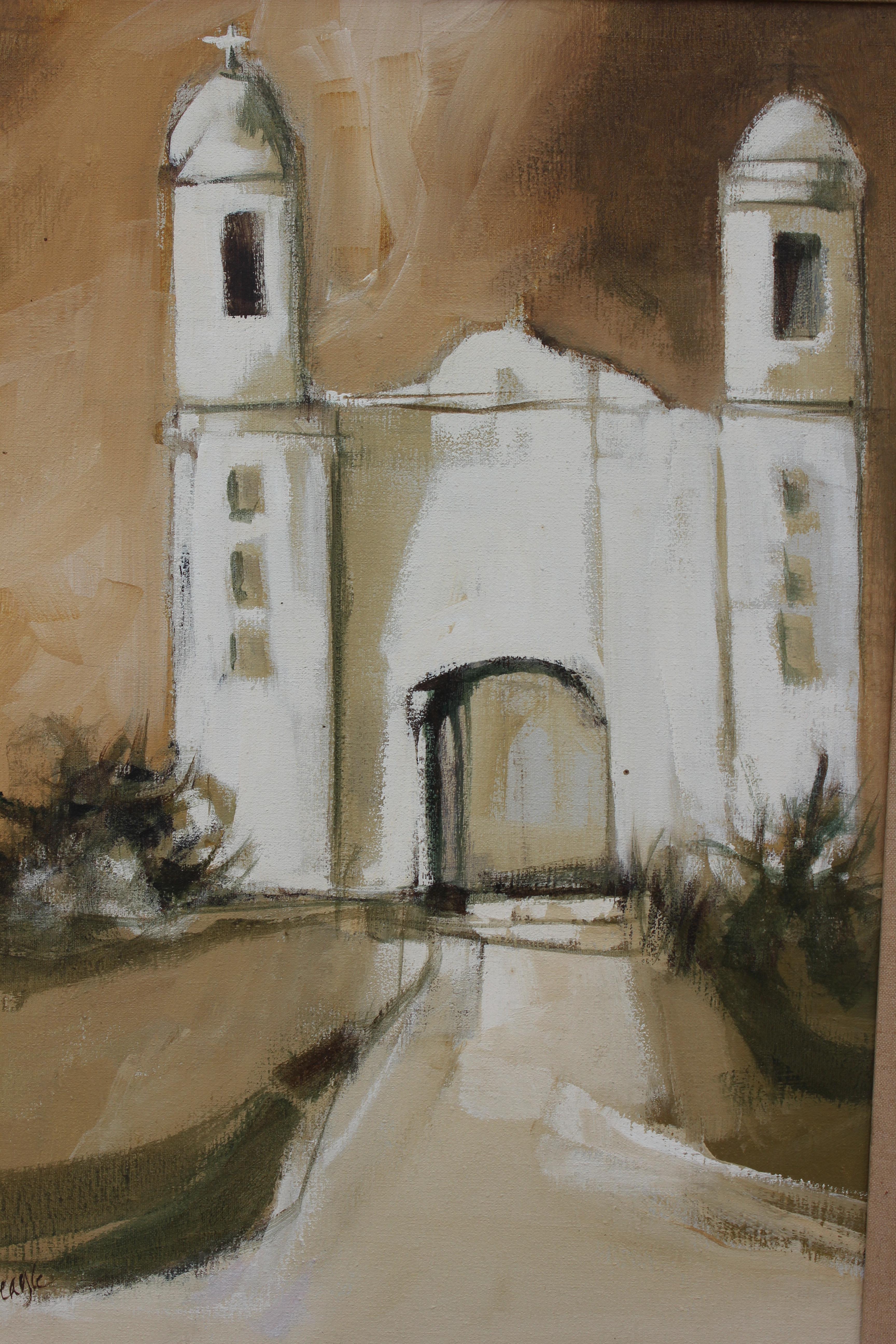 Abstract Architectural View of a Church - Painting by Jerry V. Seagle