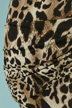 Jersey draped and wrapped mini skirt with animal print ALEXANDRE VAUTHIER