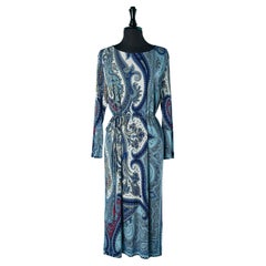 Jersey dress with Paisley print and belt Etro NEW with tag 