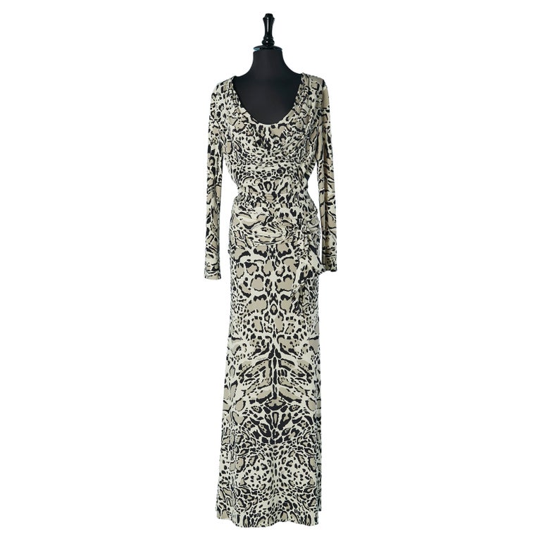 Jersey evening dress with animal print ROBERTO CAVALLI For Sale at 1stDibs Jersey evening dress with animal print ROBERTO CAVALLI For Sale at 1stDibs