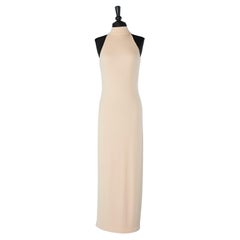 Jersey evening dress with shiny fabric on the back Versace Jeans Couture