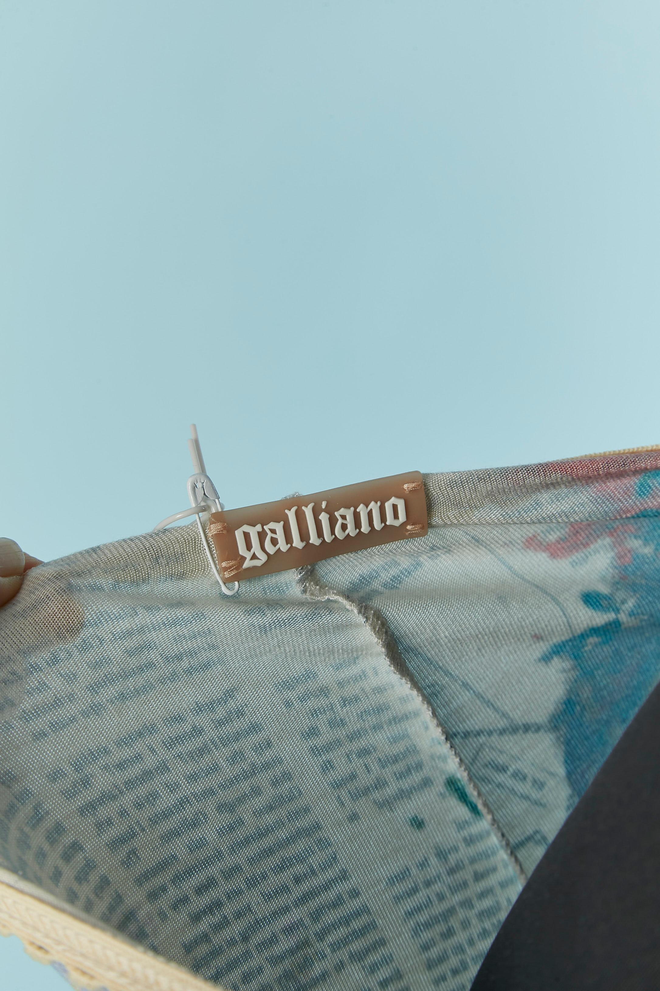 Jersey legging with Gazette print GALLIANO NEW For Sale 2