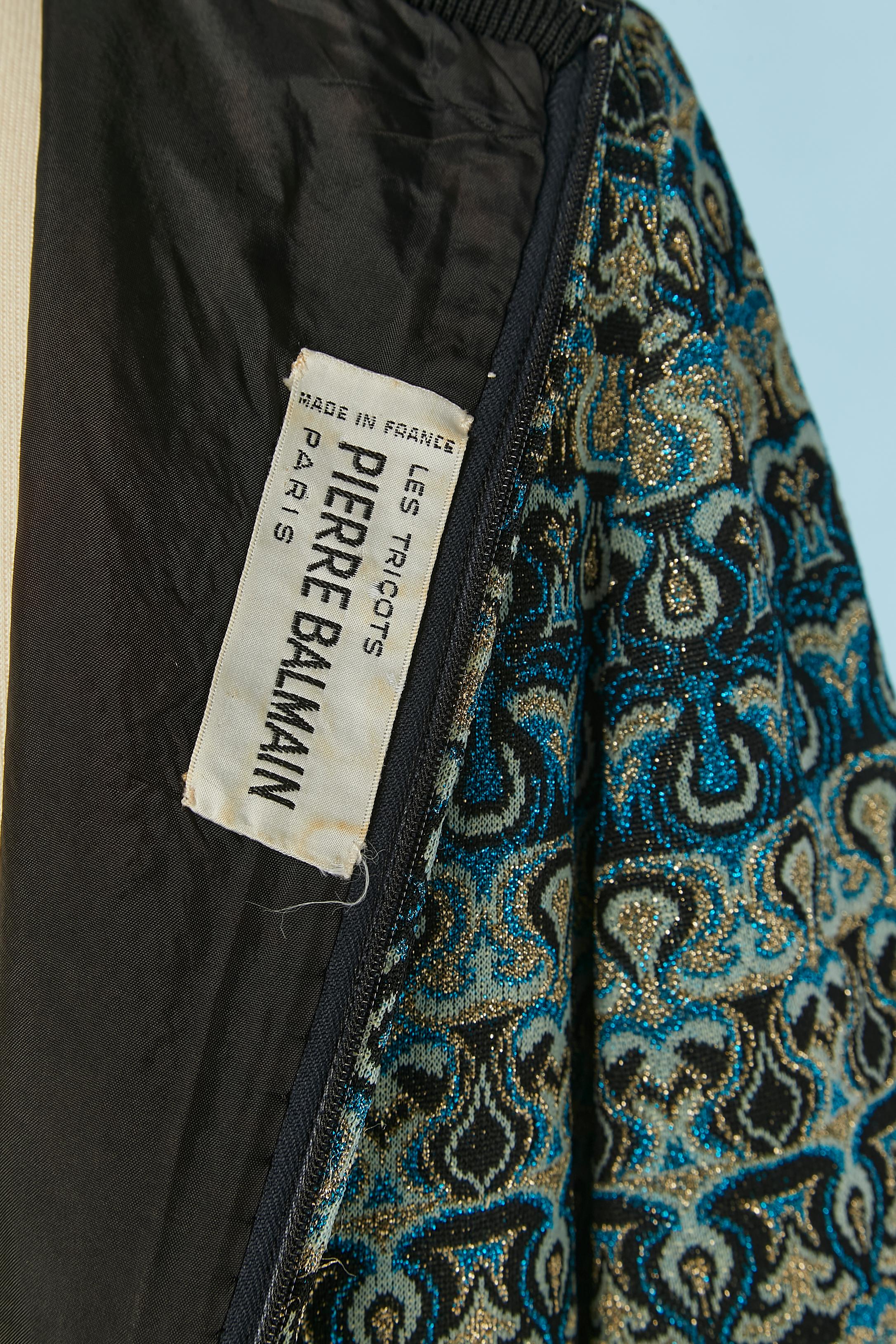 Jersey lurex jacquard cocktail dress Les Tricots Pierre Balmain For Sale 1