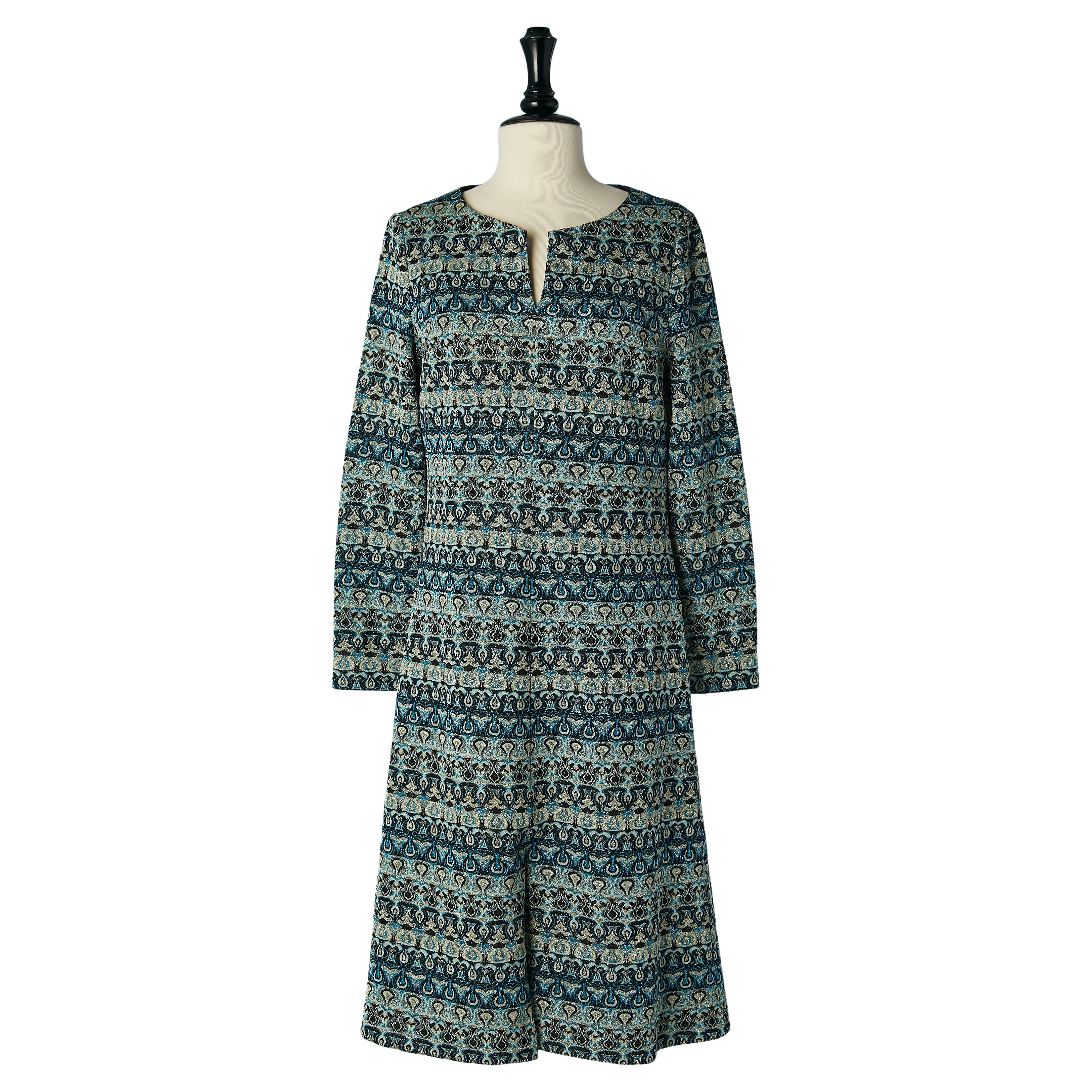 Jersey lurex jacquard cocktail dress Les Tricots Pierre Balmain For Sale