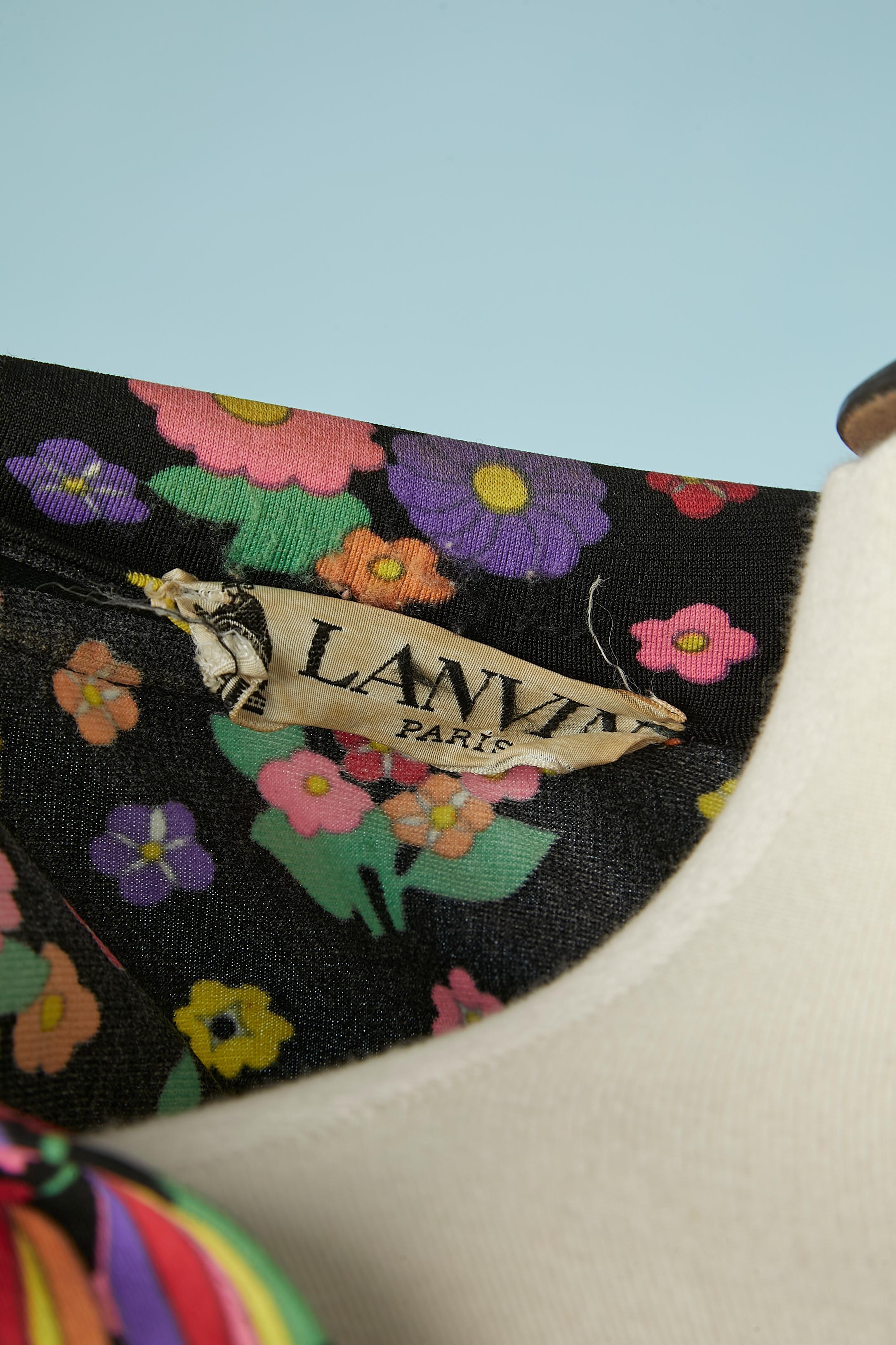 Jersey polo dress with flower printed Lanvin Circa 1970's  For Sale 1