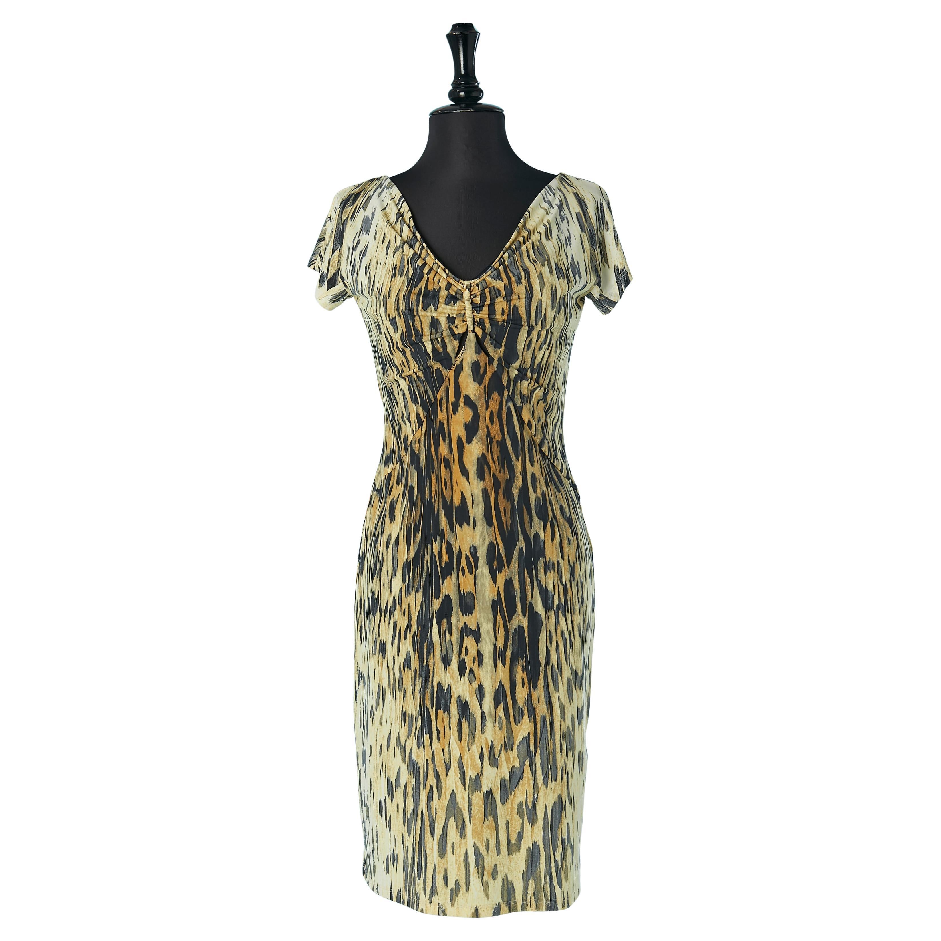 Jersey printed dress ROBERTO CAVALLI im Angebot