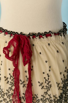 Jersey skirt with embroideries and ruffles JEAN-PAUL GAULTIER Maille