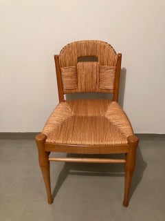 J.E.Ruhlmann Rare Set of Six Chairs Model "Rendez-vous des pêcheurs de truite"