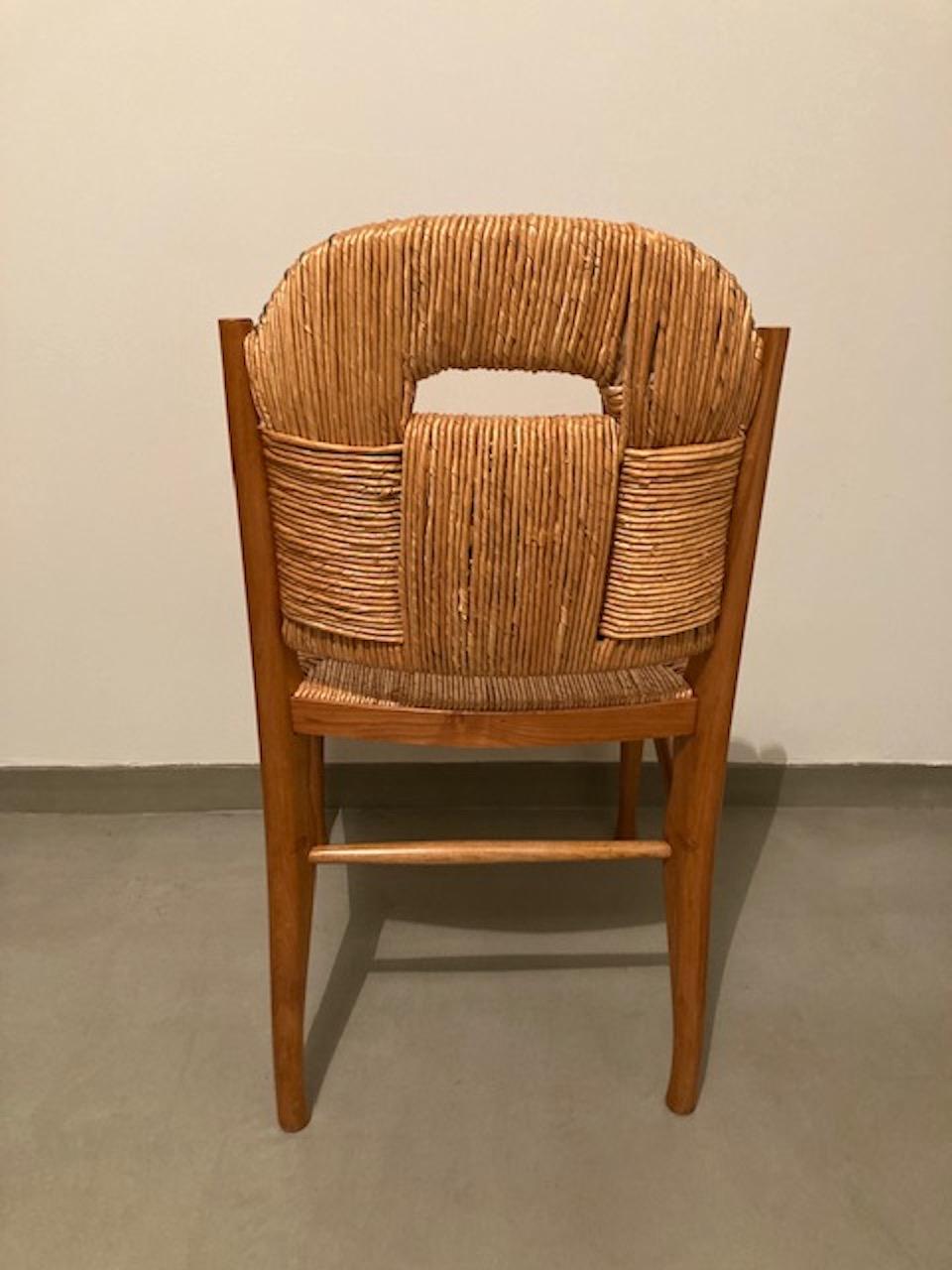 J.E.Ruhlmann Rare Set of Six Chairs Model 