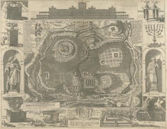 Jerusalem and Temple Imaginary Map by Blome, Published London 1689