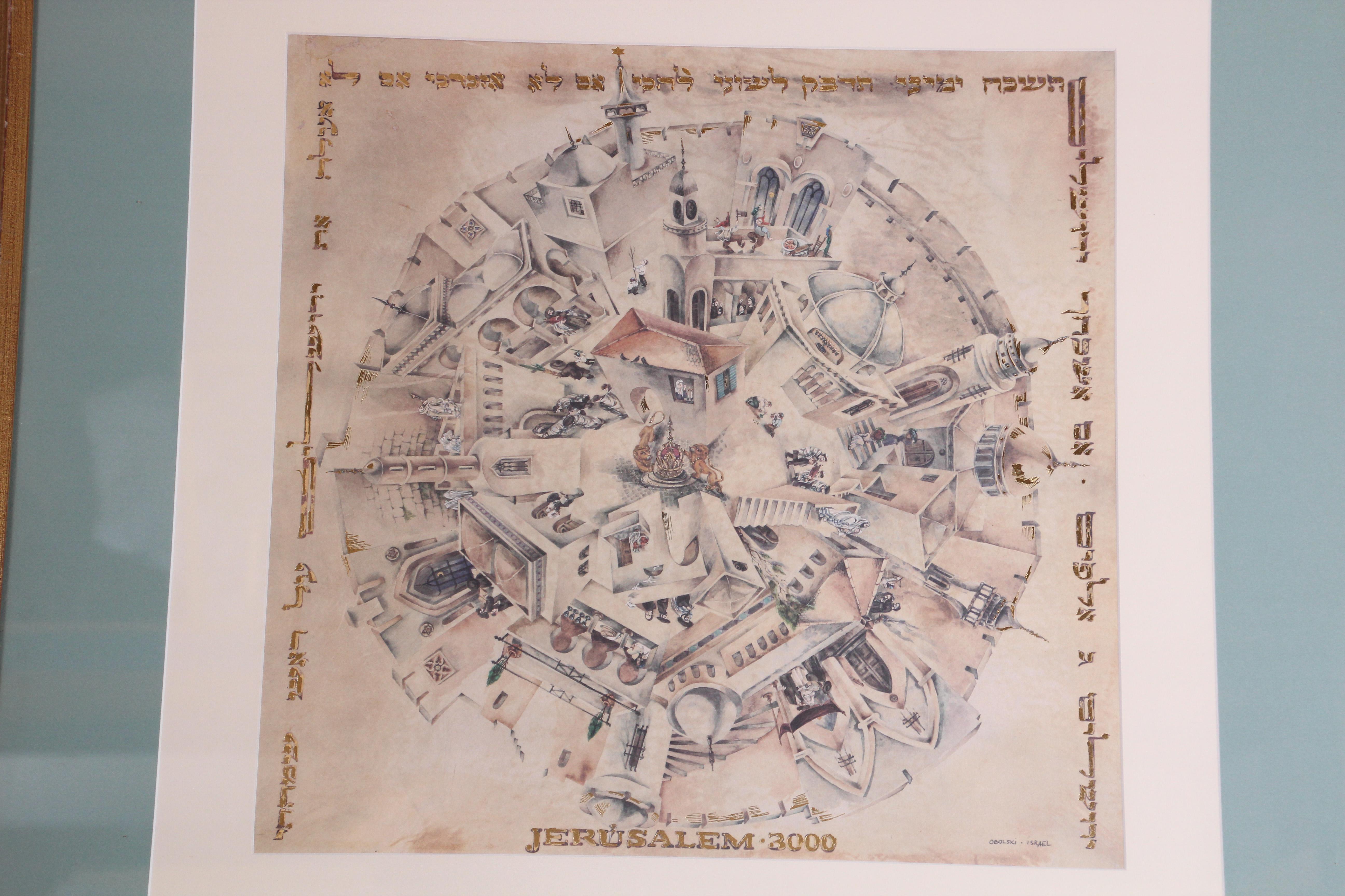 Jerusalem Art Framed by Obolski Israel For Sale 3