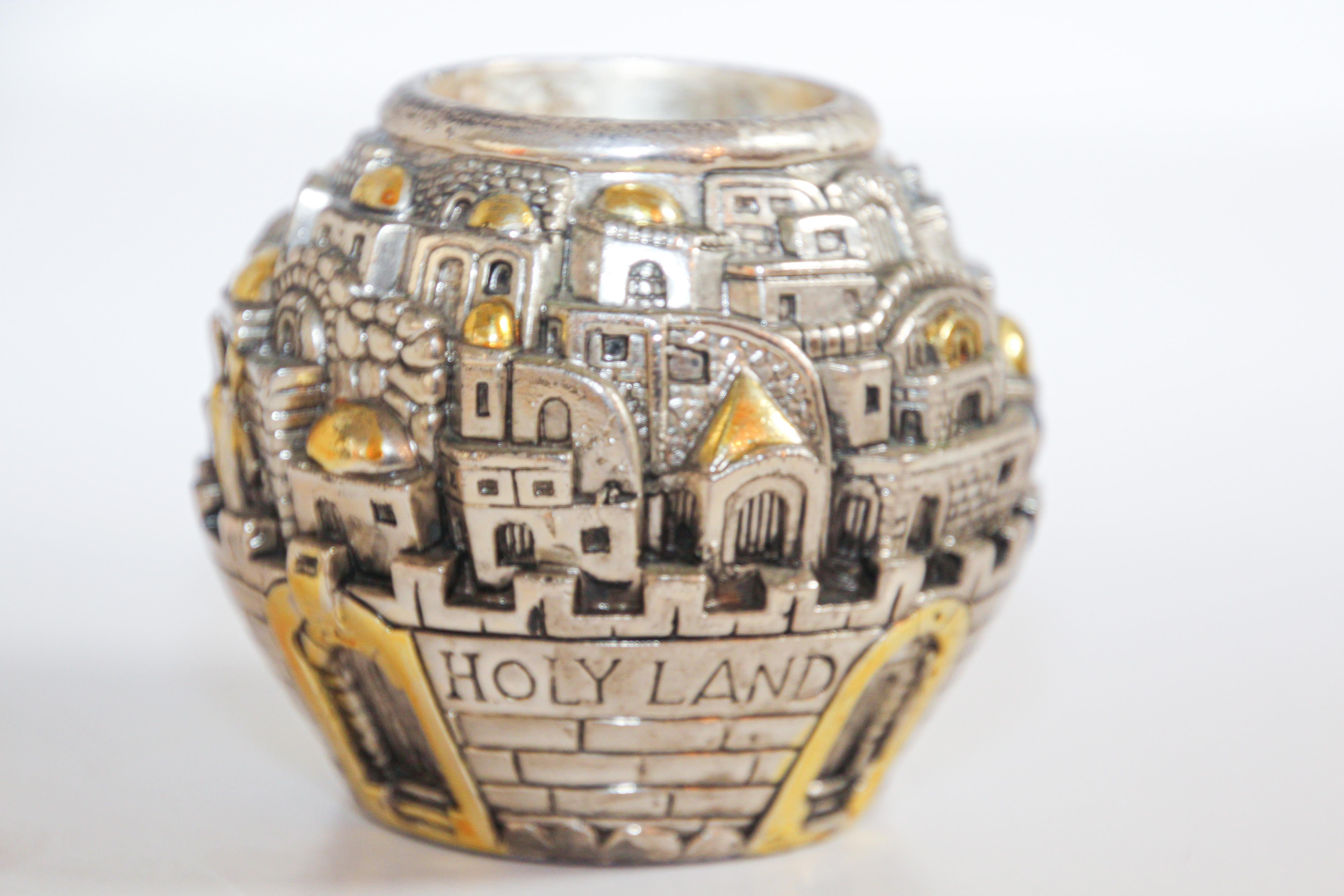 Jerusalem Design Round Shape Tea Light Holder 4